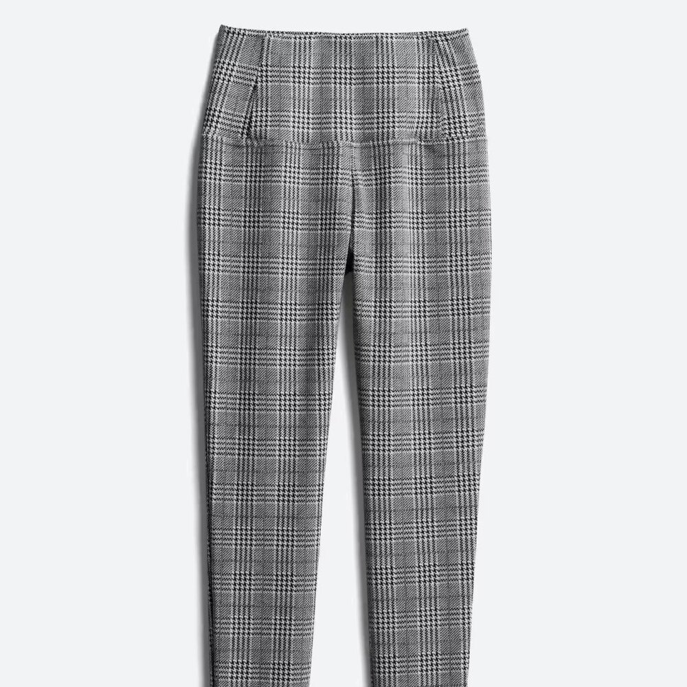 MTLA Margot Black Gray Plaid Leggings Printed Pants Size Medium NWOT